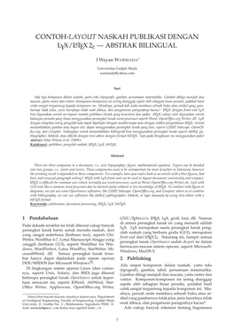 CONTOH-LAYOUT NASKAH PUBLIKASI DENGAN LYX/Latex2e — ABSTRAK BILINGUAL