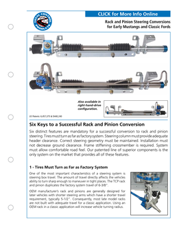 Six Keys to a Successful Rack and Pinion Conversion CLICK for More