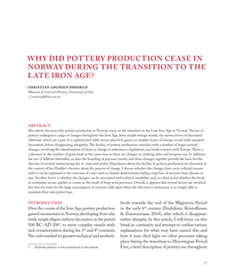 Why Did Pottery Production Cease in Norway During the Transition to the Late Iron Age