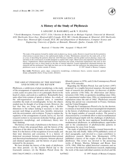 A History of the Study of Phyllotaxis