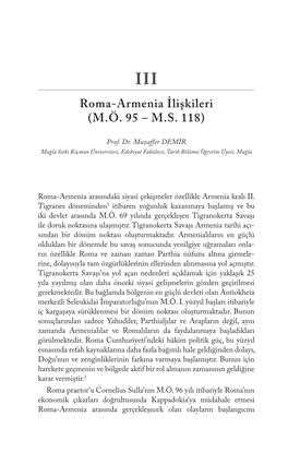 Roma-Armenia İlişkileri (M.Ö. 95 – M.S. 118)