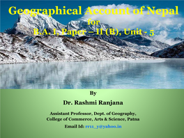 Geographical Account of Nepal for B.A