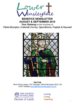 Benefice Newsletter August & September 2018