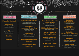 WWSC 2018 Menu