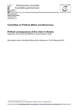 Committee on Political Affairs and Democracy Political Consequences