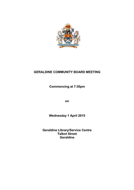 Geraldine Community Board Meeting
