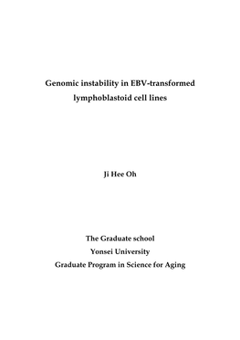 Genomic Instability in EBV-Transformed Lymphoblastoid Cell Lines