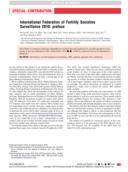 International Federation of Fertility Societies Surveillance 2010: Preface