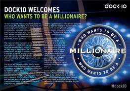 Dock10 Welcomes Who Wants to Be a Millionaire?