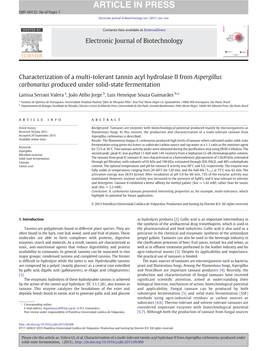 Characterization of a Multi-Tolerant Tannin Acyl Hydrolase II from Aspergillus Carbonarius Produced Under Solid-State Fermentation