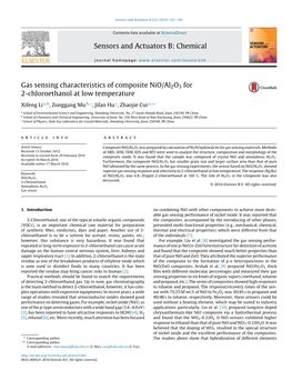 Gas Sensing Characteristics of Composite Nio/Al2o3 for 2