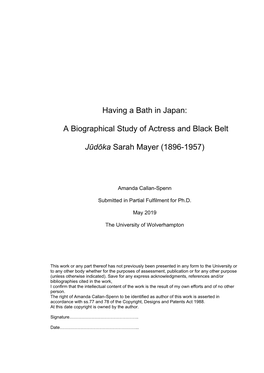 A Biographical Study of Actress and Black Belt Jūdōka Sarah Mayer