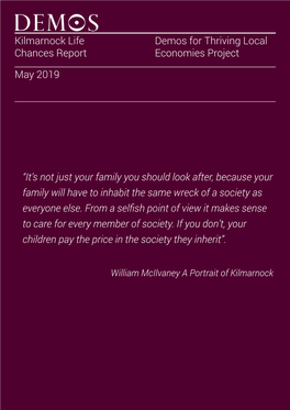 Kilmarnock Life Chances Report