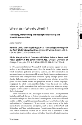 What Are Words Worth? R SSAY /E Translating, Transforming, and Trading Natural History and Scientiﬁc Commodities