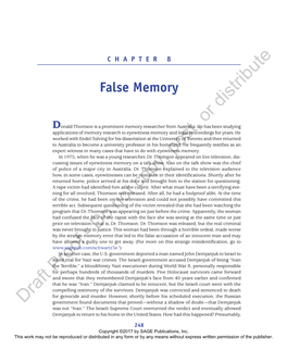 False Memory Distribute Or Donald Thomson Is a Prominent Memory Researcher from Australia