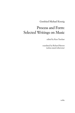 Selected Writings on Music