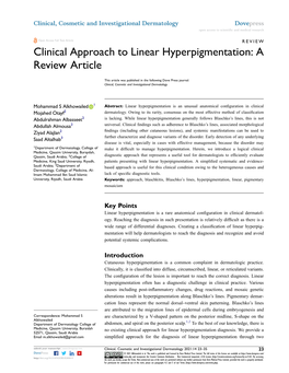 Clinical Approach to Linear Hyperpigmentation: a Review Article