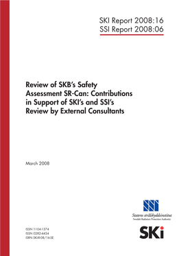 Review of SKB's Safety Assessment SR-Can