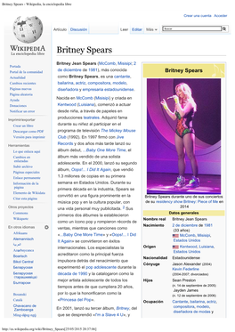 Britney Spears - Wikipedia, La Enciclopedia Libre