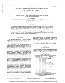 1995Aj 110.1875C the Astronomical Journal