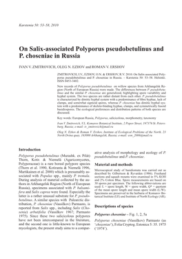 On Salix-Associated Polyporus Pseudobetulinus and P. Choseniae in Russia