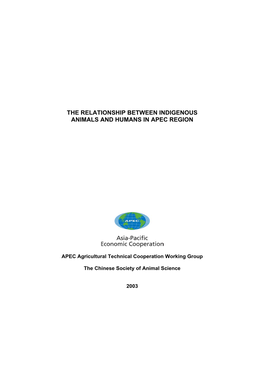 The Relationship Between Indigenous Animals and Humans in Apec Region