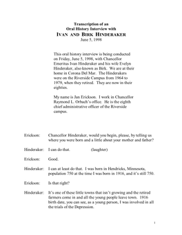 IVAN and BIRK HINDERAKER June 5, 1998