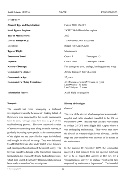 INCIDENT Aircraft Type and Registration: Falcon 2000, CS-DFE No & Type of Engines