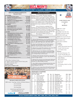 BASKETBALL GAME NOTES @Belmontmbb