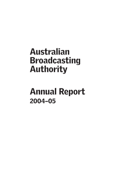 Australian Broadcasting Authority Annual Report