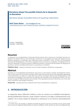 Una Posible Historia De La Okupación En Barcelona Barcelona Okupa! a Possible History of Squatting in Barcelona