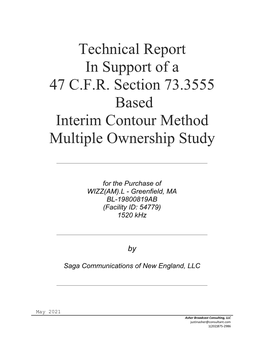 Interim Contour Multiple Ownership Study for WIZZ(AM)