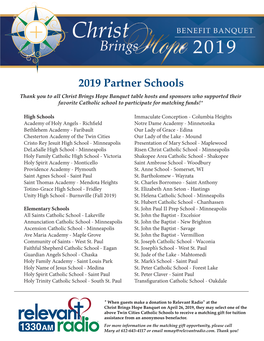 2019 Partner Schools