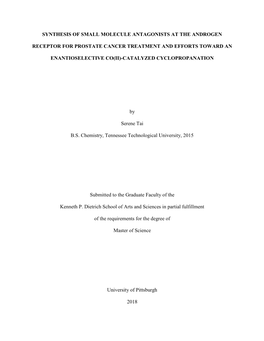 Synthesis of Small Molecule Antagonists at the Androgen