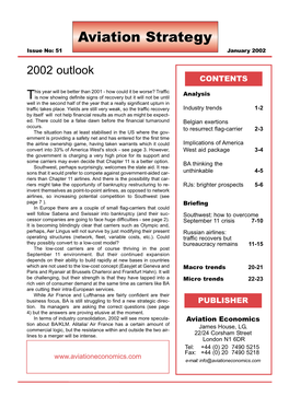 January 2002 2002 Outlook CONTENTS