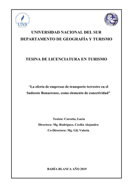 Tesis De Licenciatura En Turismo