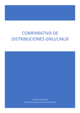 Comparativa De Distribuciones GNU/Linux Raul Sales Giner