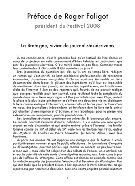 Préface De Roger Faligot Président Du Festival 2008