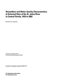 Streamflow and Water-Quality Characteristics at Selected Sites of the St. Johns River in Central Florida, 1933 to 2002