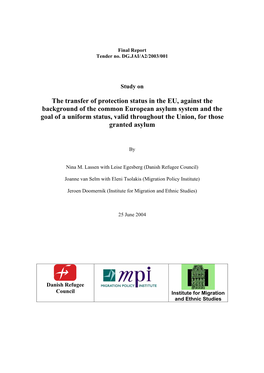 The Transfer of Protection Status in the EU, Against