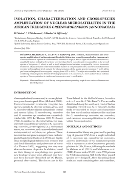 Isolation, Characterisation and Cross-Species Amplification of Nuclear Microsatellites in the African Tree Genus Greenwayodendron (Annonaceae)