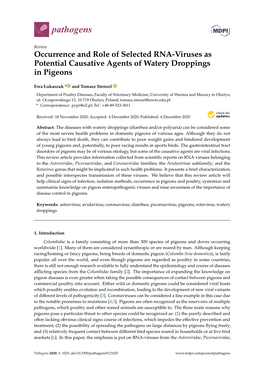 Occurrence and Role of Selected RNA-Viruses As Potential Causative Agents of Watery Droppings in Pigeons