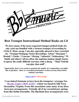 Best Trumpet Instructional Method Books on Cd 2/6/15 9:34 PM