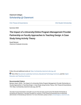 The Impact of a University/Online Program Management Provider Partnership on Faculty Approaches to Teaching Design: a Case Study Using Activity Theory