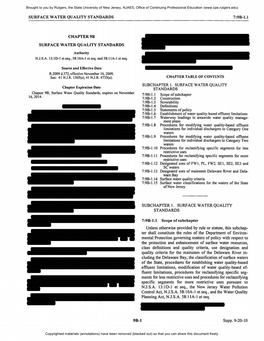 Subchapter I. Surface Water Quality Standards