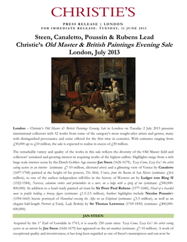 Christie's Old Master & British Paintings Evening Sale