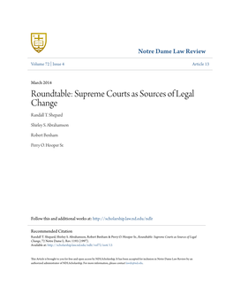 Supreme Courts As Sources of Legal Change Randall T