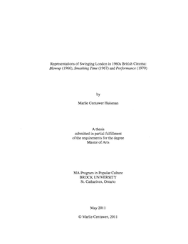 Representations of Swinging London in 1960S British Cinema: Blowup (1966), Smashing Time (1967) and Performance (1970)