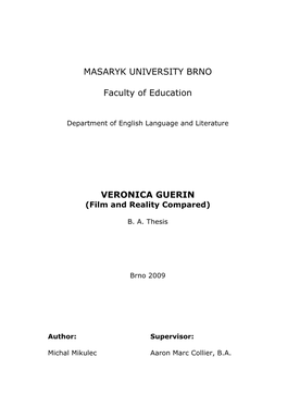 MASARYK UNIVERSITY BRNO Faculty of Education VERONICA