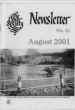 January 2001. Flooded Alkham Cricket Ground from the Road Opposite the Village Hall